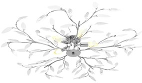 Лампа за таван с акрилни кристални листа за 5 крушки E14 бяла