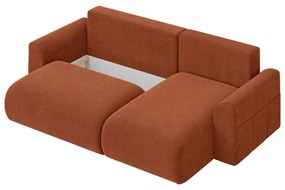 Сгъваем ъглов диван в тухлен цвят (променлив) Lorine – Ropez