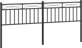 373728 vidaXL Метална резервна табла за легло, черна, 193 см