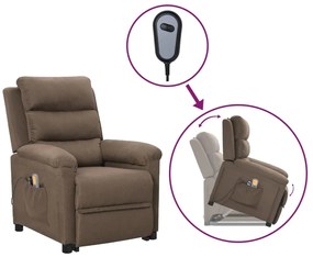 3098277 vidaXL Изправящ масажен стол, таупе, текстил