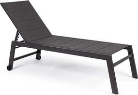 Антрацитен градински шезлонг метален Hilde – Bizzotto