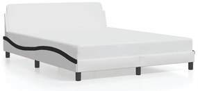 373224 vidaXL Рамка за легло Dover, бяла, черна, 160x200см, изкуствена кожа