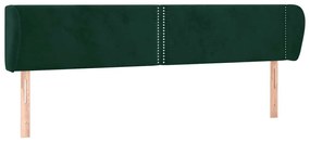 3117061 vidaXL Горна табла за легло с уши, тъмнозелена, 163x23x78/88см, кадифе