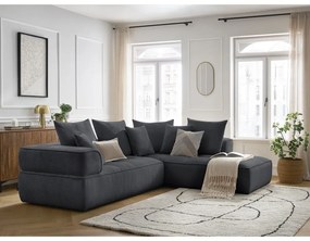 Тъмносив шенилов ъглов диван (десен ъгъл/L форма) Whesley – Bobochic Paris