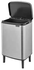 Кош за боклук Brabantia Bo Small Hi 1006650, 12 л, Плавно и безшумно отваряне, Устойчив на пръстови отпечатъци, Инокс