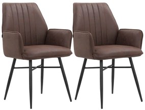 Кафяви тапицирани трапезни столове в комплект 2 бр. Anzo – Støraa