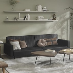 375951 vidaXL 2-местна кушетка, черна, изкуствена кожа