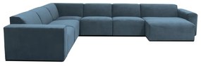 Син ъглов диван от рипсено кадифе (десен ъгъл) Sting – Scandic