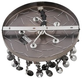 Класически плафон черен с димно стъкло - Медуза