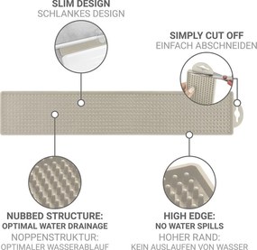 Бежова пластмасова тавичка за оттичане за съдовете 42x8 cm Slim – Wenko