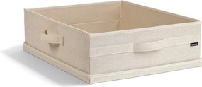 Бежова текстилна кутия за съхранение с капак 46x56x16 cm Soft Storage Low – Bigso