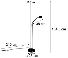 Модерна подова лампа с LED и димер с лампа за четене - Uplighter Jazzy