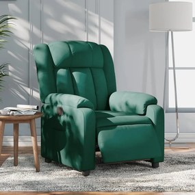 3205298 vidaXL Електрически реклайнер стол, тъмнозелен, текстил