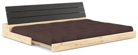 Тъмнокафяв разтегателен диван 196 cm Base – Karup Design
