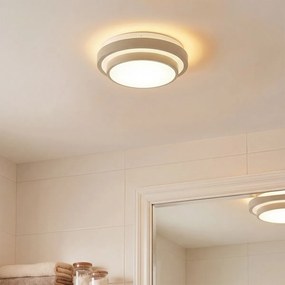 Модерна таванна лампа Taupe с бяло 25cm IP44 - Walden