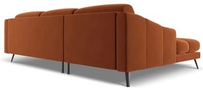 Оранжев кадифен ъглов диван (ляв ъгъл) Nalu – Makamii