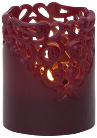 LED свещ от червен восък, височина 10 см Clary - Star Trading