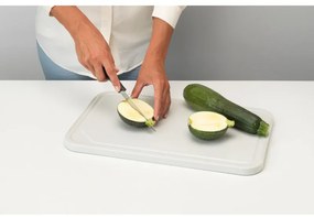 Дъска за рязане и сервиране Brabantia Tasty+ 1003308, 40x25 см, Нехлъзгаща се, Лесна за почистване, Светлосив