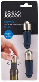 Комплект от 2 черни тапи за вино BarWise - Joseph Joseph