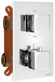 Вградена душ батерия в лъскаво-сребрист цвят (3 изхода) Latus – Sapho