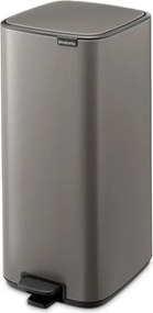 Кош за боклук Brabantia Bo Pedal 1010129, 30 л, Леко затваряне, Противоплъзгаща основа, Сив