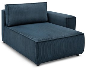 Тъмносин модул за диван от велур, десен ъгъл Nihad modular – Bobochic Paris