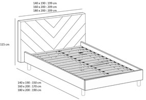 Оранжево тапицирано двойно легло с включена подматрачна рамка 160x200 cm Romane – Bobochic Paris