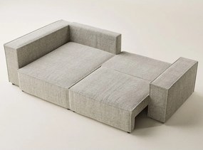 Бежов шенилов сгъваем/с място за съхранение ъглов диван (ляв ъгъл/L форма) Tonga – Maison de Rêve