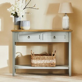 Сива конзолна маса от масивна Пауловния 34,5x99 cm Henley – Premier Housewares