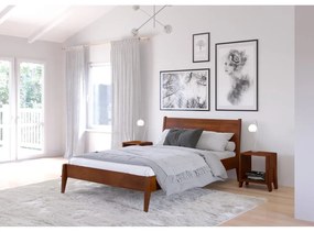 Двойно легло от букова дървесина с декор от орех , 180 x 200 cm Visby Radom - Skandica