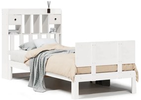 3322687 vidaXL Легло с етажерка за книги, без матрак, 90x200 см, бор масив