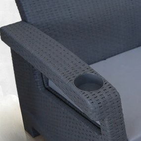 Комфортен градински терасен комплект с 6 места във вид на ратан