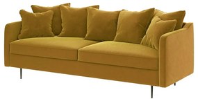Меденожълт кадифен диван , 214 cm Esme - Ghado