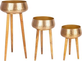 Метални ръчно изработени покрития за кашпи в комплект 3 бр. ø 37,5 cm Varanasi – Bizzotto