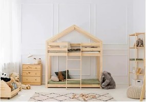 Двуетажно легло от борова дървесина 90x200 cm в естествен цвят Mila DMP - Adeko