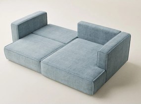 Светлосин шенилов сгъваем/с място за съхранение ъглов диван (десен ъгъл) Velto – Maison de Rêve