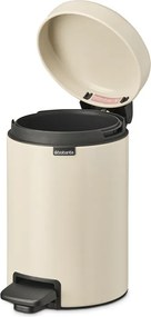 Кош за боклук с педал Brabantia NewIcon 1005523, 3 л, Плавно затваряне, Противоплъзгаща основа, Бежов