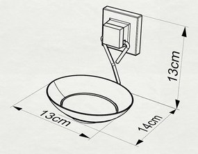 ПОСТАВКА САПУН TEKNO TEL EF-266 , стъкло/дв.залепване