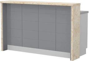 Островна кухненска пейка Hudson-Length: 160 cm.-Gray-Latino Marble