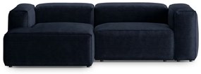 Тъмносин ъглов диван от рипсено кадифе (ляв ъгъл) Bergamo – Cosmopolitan Design