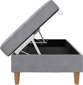 Светлосива кадифена табуретка Lilly – Støraa