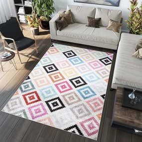 Модерен килим с цветна геометрична шарка Ширина: 80 см | Дължина: 150 см