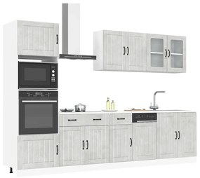 3314745 vidaXL Комплект кухненски шкафове, 7 части, "Lucca", цвят бетонно сив, инженерно дърво