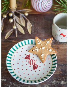 Бяла десертна глинена чиния с коледен мотив ø 16 cm Yule – Bloomingville