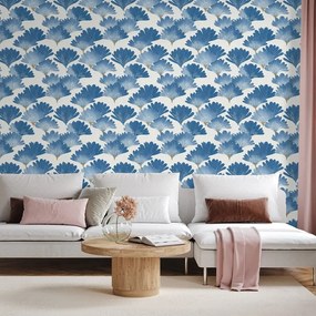 Самозалепващ тапет – Сини акварелни листа