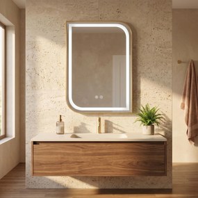 Огледало LED ZONE 80X60  GOLD BRUSH