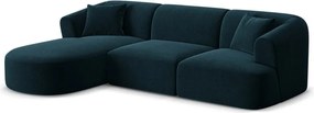 Кадифен ъглов диван в петролен цвят (ляв ъгъл) Campi – Cosmopolitan Design