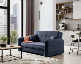 Тъмносин шенилов разтегателен диван с място за съхранение 155 cm Laine – ELTAP