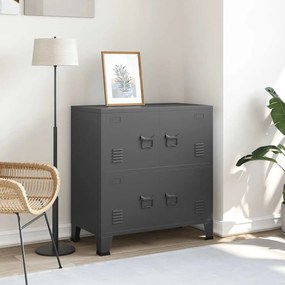 339627 vidaXL Индустриален скрин за съхранение антрацит 75x40x80 cм стомана