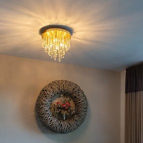 Класическа таванна лампа златисто/месинг 35 см - Медуза